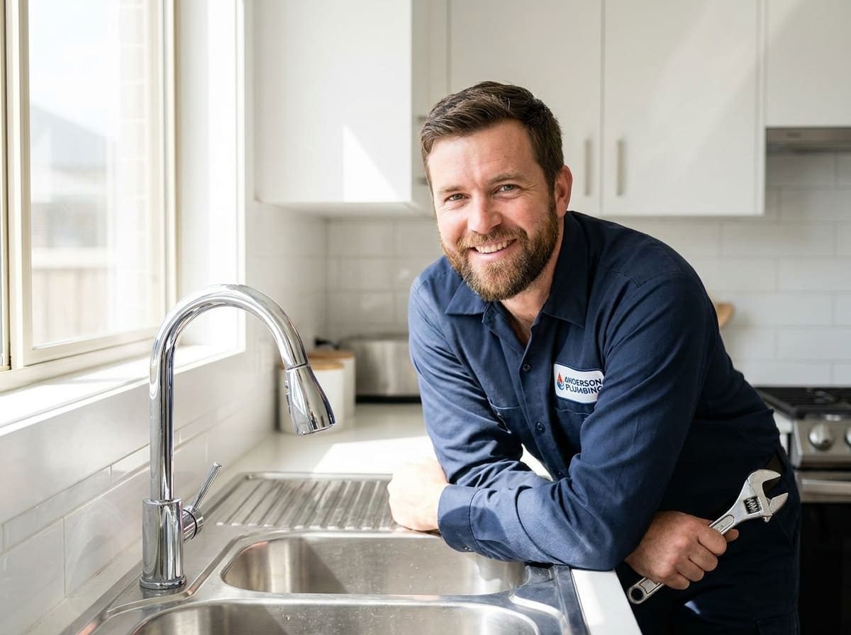 Plumber with a wrench at a kitchen sink – Whole-House Repiping in Bennett