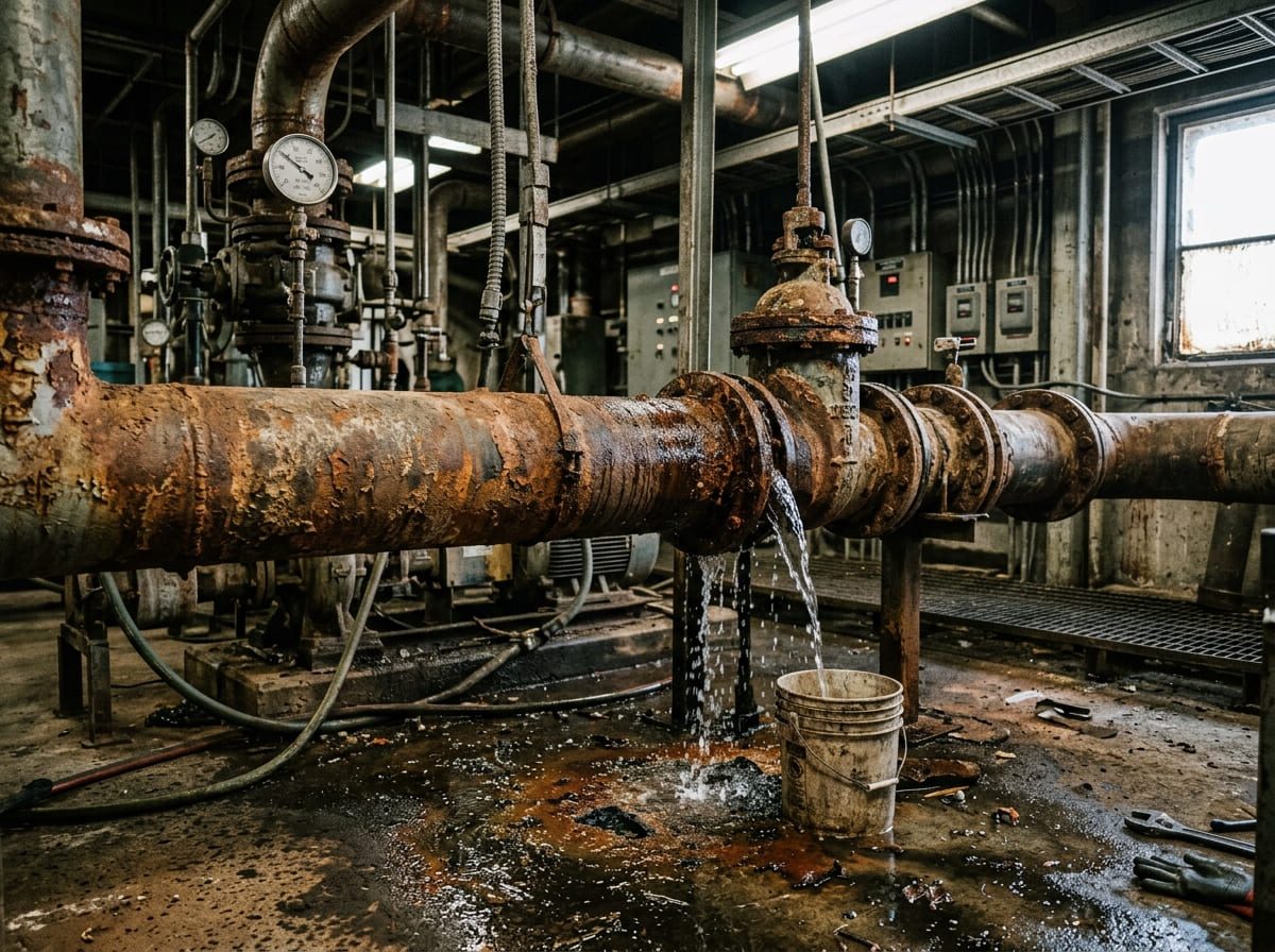 Corroded water main leaking before pipe repair – Septic Tank Service and Repair in Bennett